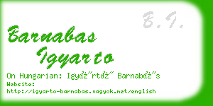 barnabas igyarto business card